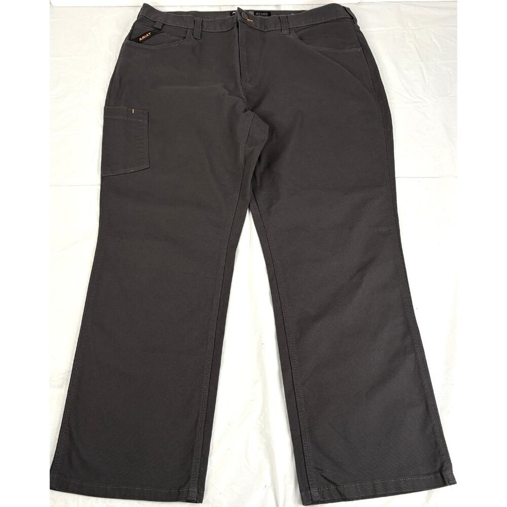 Ariat Rebar M4 Relaxed Straight Men’s 40x30 Grey Canvas Utility Pants Stretch